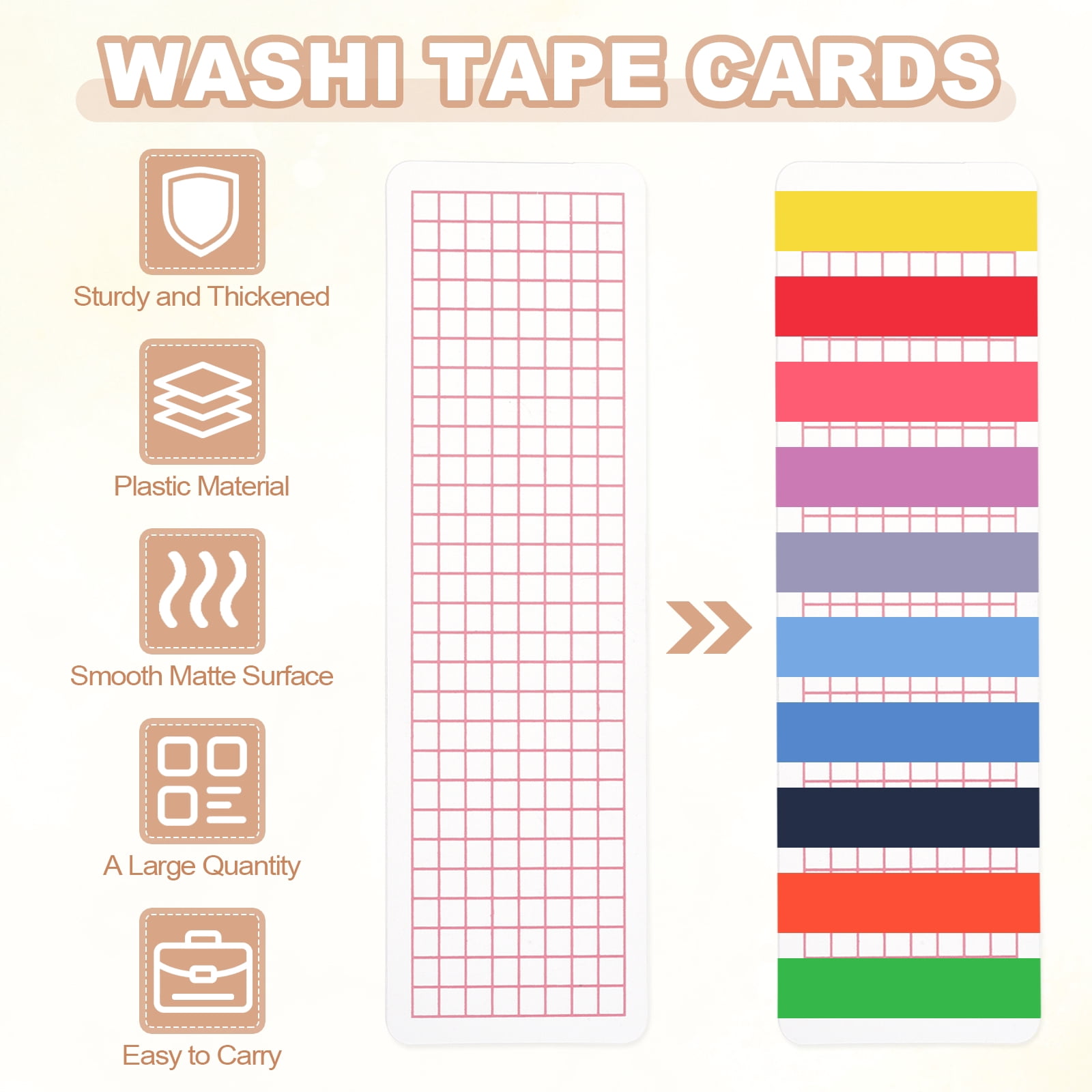 80Pcs Washi Tape Cards, 5.9 x 2 Inch Washi Tape Boards Storage Organizer Sample Board with Arc Corner for Scrapbooking Travel Journal Home Office Supplies DIY Crafts, Pink