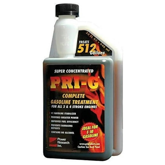 PRI-G Fuel Stabilizer for Gasoline – 32 oz Complete Fuel Treatment | Increases Engine Power, Extends Fuel Life & Reduces Emissions | Improves MPG & Prevents Engine Deposits