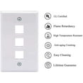 thumbnail image 1 of 4 Port Keystone Wall Plate Single Gang Standard Size RJ45 Jack Modular Insert Cat5e Cat6 Ethernet Port White, 1 of 2