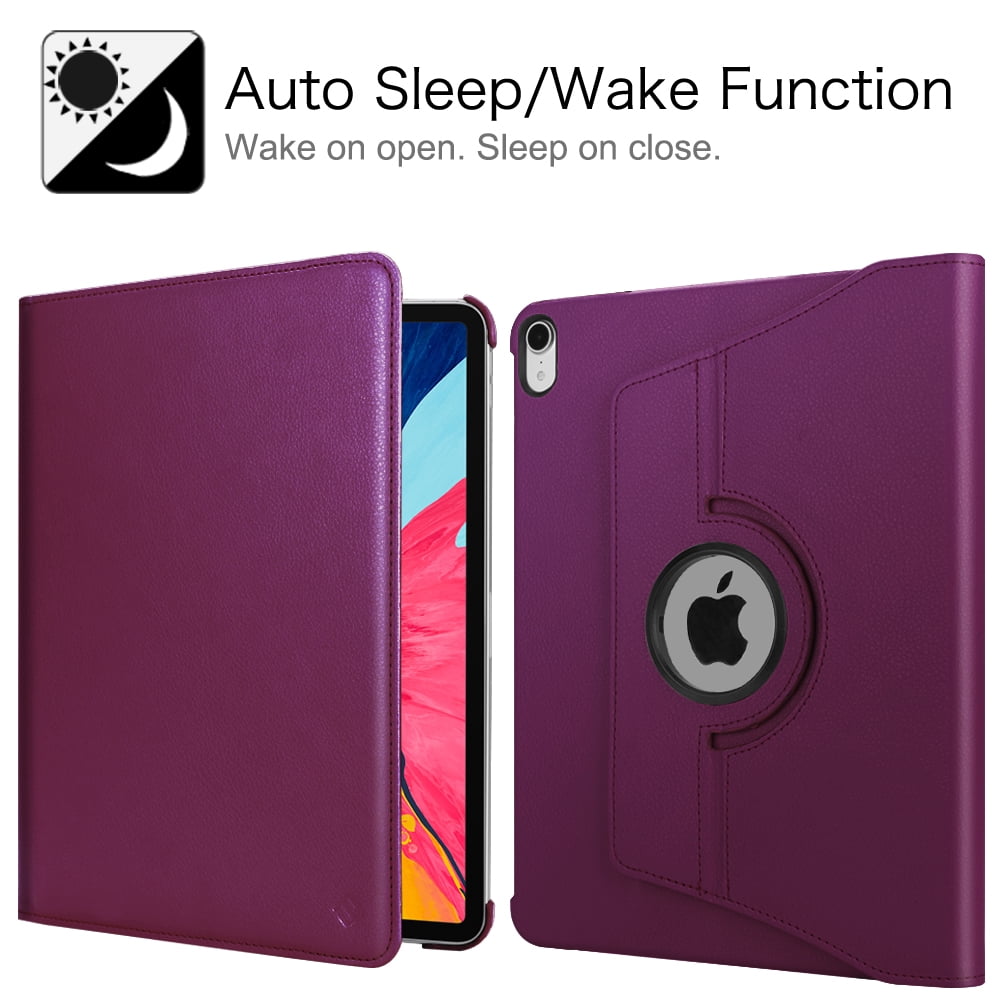 Fintie for iPad Pro 11 Inch 2018 - 360 Degree Rotating Stand Case Cover with Built-in Apple Pencil Holder, Purple