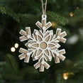 thumbnail image 5 of Christmas Snowflake Ornament, Wooden Christmas Pendant, Handmade White Wood Snowflake Decoration for Christmas Tree Doors Fireplaces, Eco-Friendly Durable Easy To Hang 10x10cm, 5 of 7