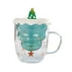 thumbnail image 4 of Taza de café de vidrio de 301 ml a 400 ml de grosor, transparente, de alta capacidad, transparente Árbol de Navidad, 4 of 9