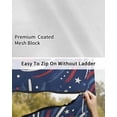 thumbnail image 6 of 4th of July RV Awning Sun Shade Screen 9'X7' Red White and Blue Mesh Sunscreen Patriotic Star Fireworks Awning Shade Screen with Zipper UV Blocker Completed Kits for RV Motorhome Camper, 6 of 7