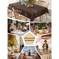 thumbnail image 5 of Brown Flowers Table Cloth, Waterproof Tablecloth for Rectangle Tables, Pastoral Abstract Floral Minimalist Art Reusable Washable Fabric Table Cover for Restaurant Kitchen Dining Tables 60"x102", 5 of 9