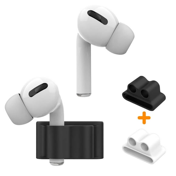 Anti-Lost Silicone Watch Strap Holder for AirPod Pro 2/AirPod 3 2 1 Airpod Watch Band Holder Airpod Accessories Holder for Sports Exercise Working(Black+White)
