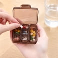 thumbnail image 6 of Pill Organizer 7 Day Brown Portable Weekly Case for Vitamins and Supplements, 6 of 6