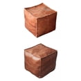 thumbnail image 1 of 2x funda de puf marroquí de material cuero PU taburete de piezaza almacenamiento otomano regalos perfecl Cubierta otomana, 1 of 5