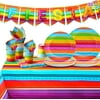 JOYIN 82 Pcs Mexican Themed Let's Fiesta Party Supplies Dinnerware Set for Cinco de Mayo Including Plates Cups Napkins Tablecloth and Banner, Birthday & Taco Party Decorations (Serves 20)
