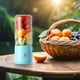 thumbnail image 4 of Licuadora para batidos y exprimidor de frutas recargable por USB | 6 cuchillas de acero inoxidable | Mezclador portátil de mano para batidos, bebidas proteicas, comida para bebés | Uso en viaje, 4 of 5