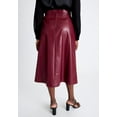 thumbnail image 2 of Jessica London Women's Plus Size Faux Leather Midi Skirt, 2 of 5