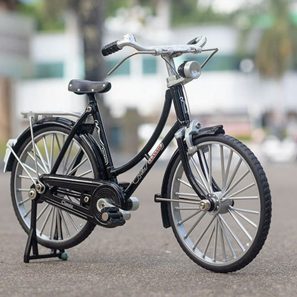 Aluminium Alloy Ladies Mountain Bicycle Model Small Cycle Collection Portable 7 14 Age Decorative 1 10 Simulation Cycle Collective Children Toy Black