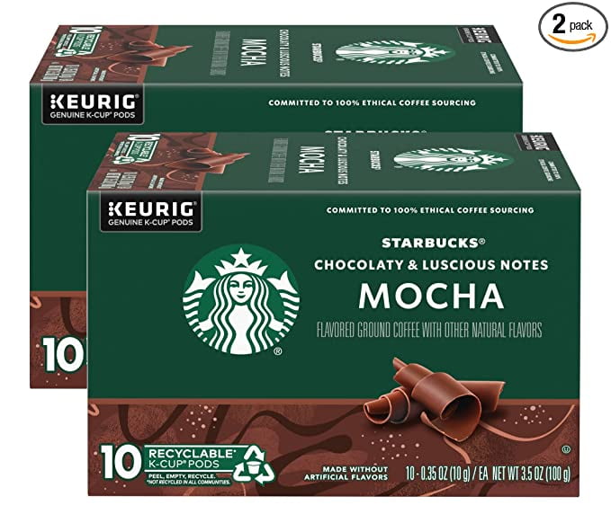 Starbucks Flavored Ground Coffee KCup Pods, Mocha, Flavored Coffee