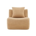 thumbnail image 2 of LiviNest Armless Teddy Fabric Sofa with Pillow, No Assembly Required, Compact Single Seat Couch for Small Apartment Living Room, Camel, 2 of 6