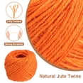 thumbnail image 3 of Cuerda de yute natural Uxcell de 50 metros, cuerda de yute de 2 mm para manualidades, envoltura de regalos, decoración, embalaje, jardinería y colgador de plantas, color naranja, 3 of 6