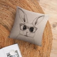thumbnail image 6 of Rustic Pillow Cover Happy Easter Cushion Pillow Cover Cute Bunny with Leopard-print Glasses Decorative Pillowcases for Bed for Sofa Couch 18"x18", 6 of 7