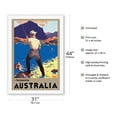 thumbnail image 2 of Tasmania Australia - Fly Fishing - Vintage Travel Poster by John Vickery c.1933 - Fine Art Rolled Canvas Print 27in x 40in, 2 of 4