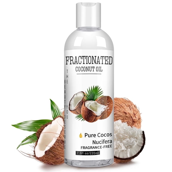 Grocerism Fractionated Coconut Oil - Fragrance-Free, Fast Absorbing & Non-Greasy for Skin, Hair & Massage (7.5 fl oz) - Step-by-Step Guide Included for Beginners