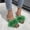 Green, variant on Daolelai Women's Fashion Furry Slippers Square Toe Transparent Wineglass Heel High Heel Sandals