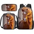 thumbnail image 1 of School Supplies Horse Pattern School Set Backpack Small Lunch Box, 1 of 5