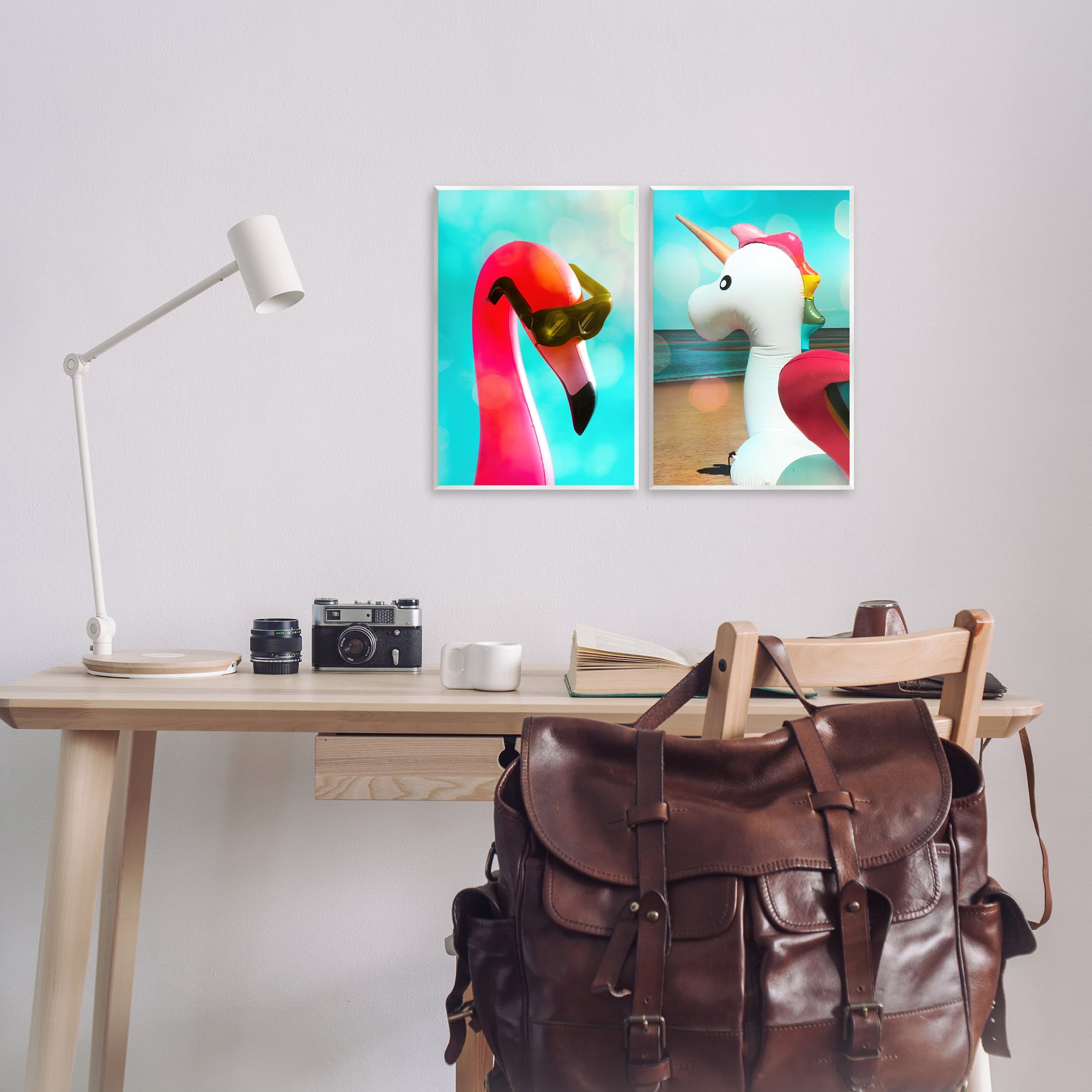 Stupell Industries Unicorn & Flamingo Basking Nautical & Beach Painting Unframed Art Print Wall Art, 10 x 15, Set of 2