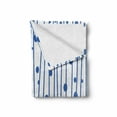 thumbnail image 2 of Blue and White Soft Flannel Fleece Throw Blanket, Abstract Circular Water Drops and Vertical Wavy Lines Pattern, Cozy Plush for Indoor and Outdoor Use, 60" x 80", Violet Blue and White, by Ambesonne, 2 of 6