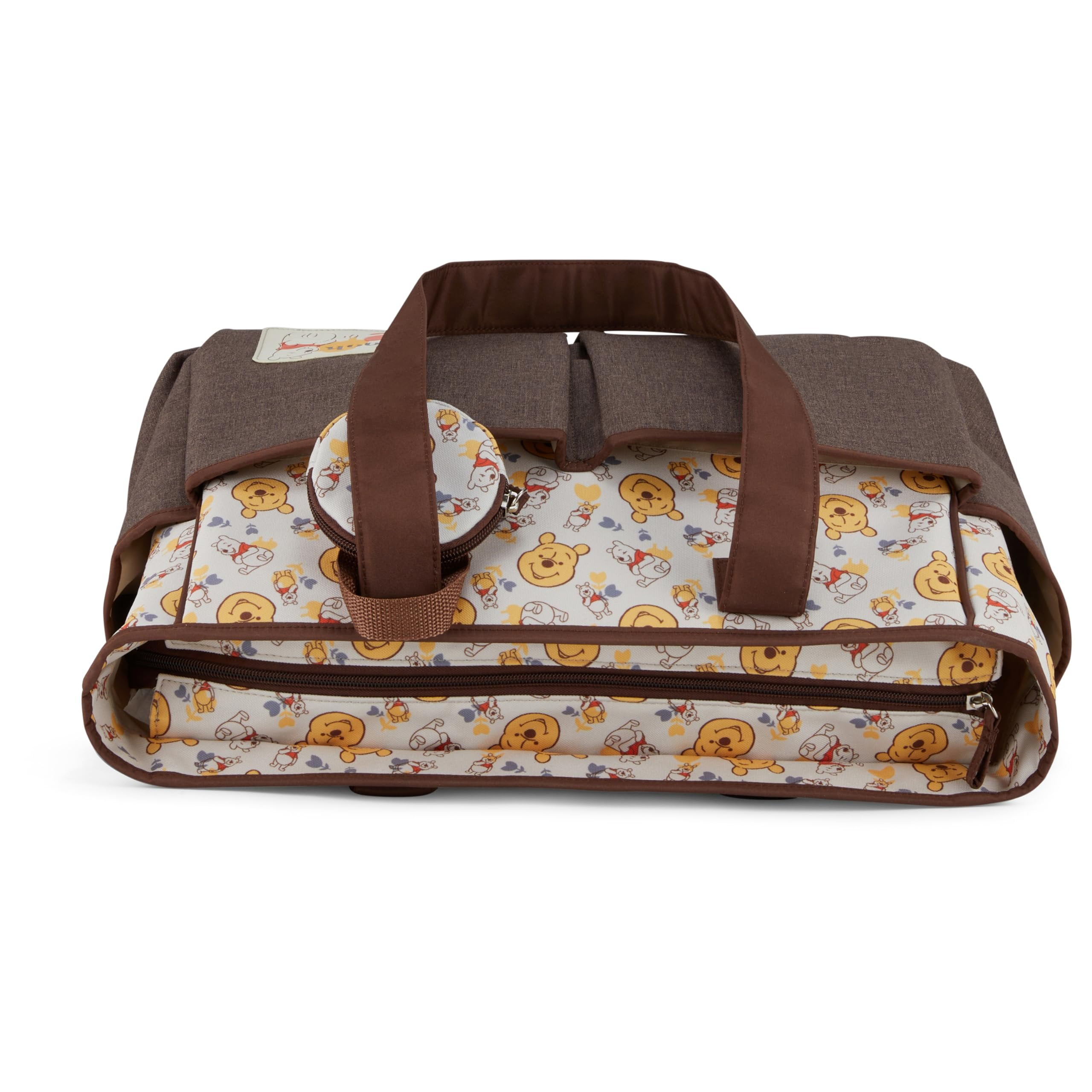 Disney Baby Multi-Functional Travel Tote Diaper Bag with Changing Pad, Winnie The Pooh Toss Head