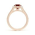 thumbnail image 2 of ANGARA Lab Grown 2 Ct Oval Ruby Reverse Tapered Shank Halo Engagement Ring for Women in 14K Rose Gold (Size-9x7mm) | July Birthstone, Anniversary, Jewelry Gift for Women | Lab-Grown Ruby Ring, 2 of 7
