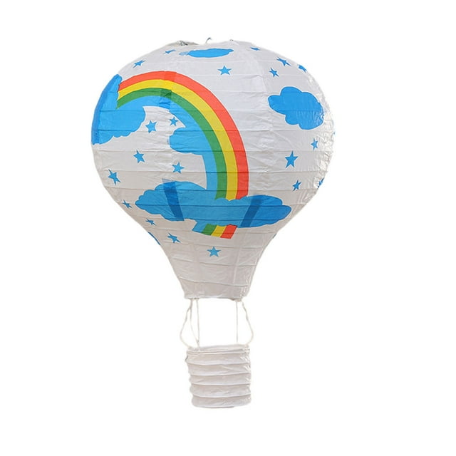 Billuyoard Globo aerostático arcoíris, colgante rápido y fácil para decoraciones impecables, linternas de globos aerostáticos, arcoíris Type3 NO3