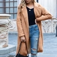thumbnail image 4 of Women's Fuzzy Fleece Lapel Open Front Long Cardigan Coat Warm Winter Outwear Jackets for Women Womens Clothes, 4 of 7