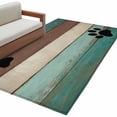 thumbnail image 2 of Farmhouse Washable Area Rugs 2.7'x5', Cute Animal Claws Vintage Green Brown Wood Grain Low Pile Throw Living Room Rug Non-Slip Sturdy Edge Binding Carpet for Indoor Entryway Bedside Kitchen, 2 of 9