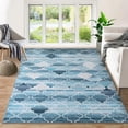 thumbnail image 3 of Modern Area Rug, Geometric Pattern Print Velvet Plush Carpet Distressed Accent Rug, 3 of 9
