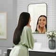 thumbnail image 6 of DSstyles Bathroom Mirror, 30x40 Inch Stylish Wall-Mounted Rectangular Bathroom Vanity Mirror with Black Metal Frame - Explosion Moisture-Resistant, 6 of 9
