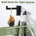 thumbnail image 3 of Swivel Towel Hook 2 Arms Matte Black, 304 Stainless Steel Bathroom Double Towel Holder, Folding Robe Hook Wall Mounted, 3 of 4