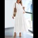 thumbnail image 5 of Vestido de Otoño Informal para Mujer, de Larga, Cuello en V, Cintura Elástica, Ligero, para Invitadas de Boda, con Bolsillos L, 5 of 10