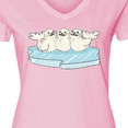thumbnail image 4 of Inktastic 3 Cute White Harp Seals on Ice Women's V-Neck T-Shirt, 4 of 5