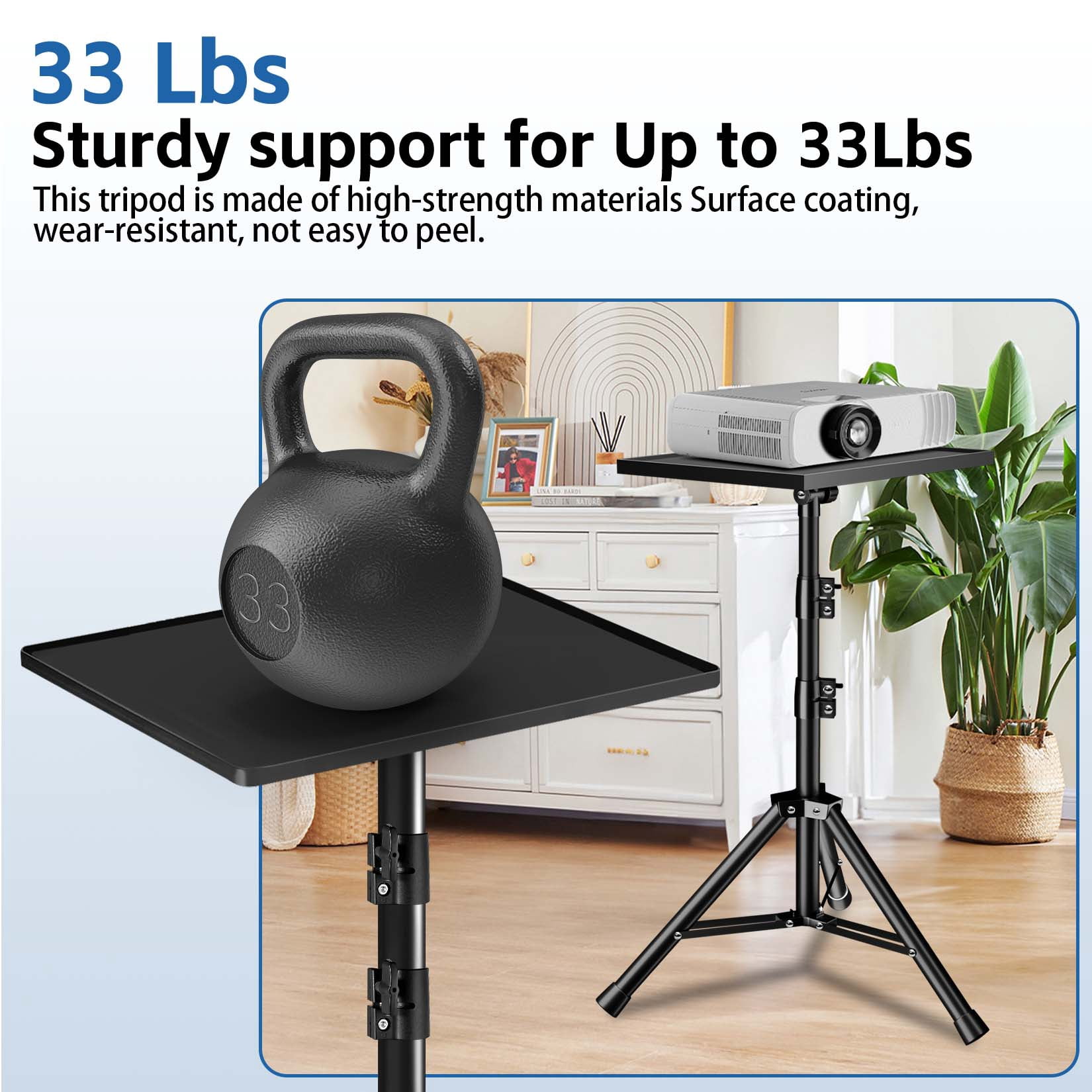 Projector Stand, Laptop Tripod Stand Adjustable Height 22 to 54 Inch,Projector Tripod,Tripod for Projector,DJ Equipment,Projector Tripod Stand for Outdoor Movies,Office, Home, Stage or Studio