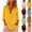 Yellow, variant on PADFRYBK Casual T-Shirt For Women Crew Neck Long Sleeve Tops Solid Color Button-Up Top