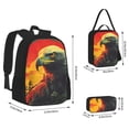 thumbnail image 4 of Naloa Hawaiian Style Bald Eagle Print Large Capacity Backpack Lunch Bag Pencil Case Combination 3 Piece Set for Student, 4 of 8