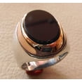 thumbnail image 6 of Black Onyx Mans Ring, Natural Flat Black Onyx Ring, Two Tone Silver Jewelry, 925 Silver Ring, Birthday Gift, Heavy Mens Ring, Arabic Design, Ottoman Style Ring, Christmas, Turkey Mens Signet Ring, 6 of 6