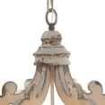 thumbnail image 2 of Aki 21 Inch 6 Light Chandelier, Carved Wood Frame, Classic, Vintage, White- Saltoro Sherpi, 2 of 5