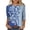 Blue, variant on IROINNID Discount Polyester Long Sleeve T Shirt for Women Casual Printed Loose T-shirt Blouse Round Neck Tops,Dark Blue