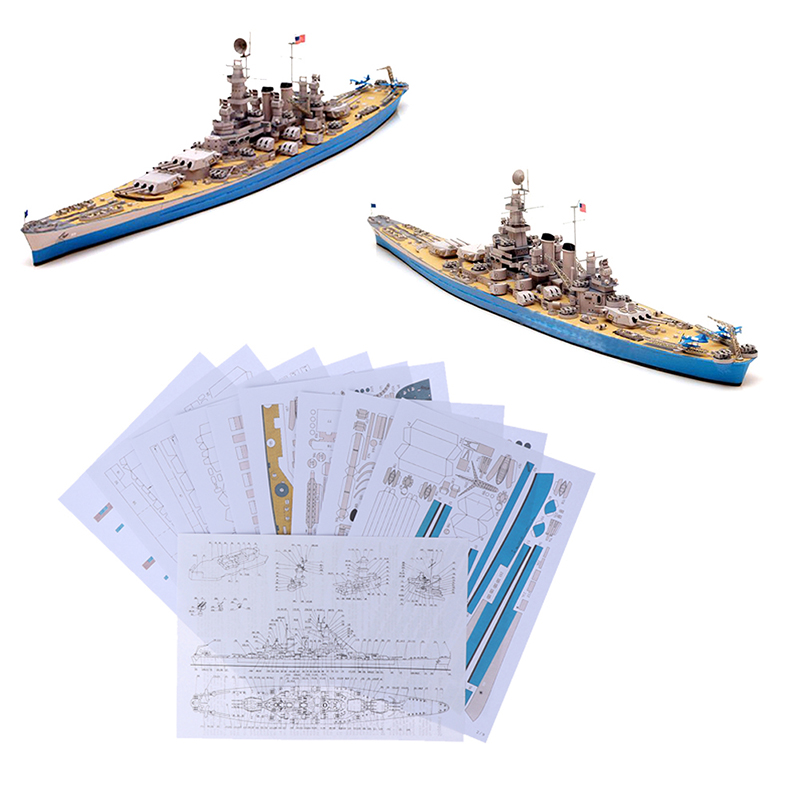 MageCrux 1400 U.S. North Carolina Class Battleship Emulational DIY 3D