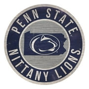 Penn State Nittany Lions Sign Wood 12 Inch Round State Design