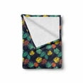 thumbnail image 2 of Leaves Soft Flannel Fleece Throw Blanket, Jumbled Pieces of Colorful Graphic Tropical Foliage with Dots as Abstract Spores, Cozy Plush for Indoor and Outdoor Use, 60" x 80", Multicolor, by Ambesonne, 2 of 6
