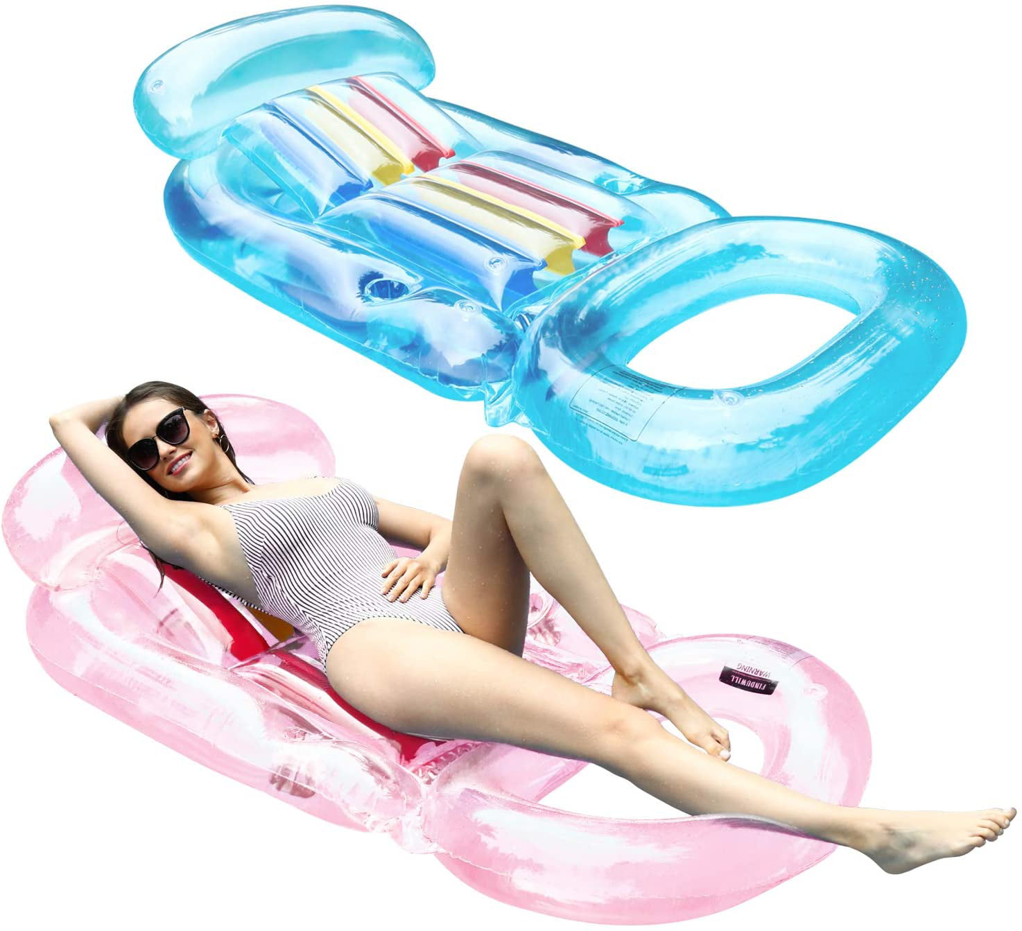 Details about   Inflatable Floating Lounge Pool Recliner Lounger Chair and Cup Holders by Intex