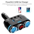 thumbnail image 2 of 100W 3 Way Car Cigarette Lighter Socket Splitter, DC 12V~24V Dual USB Charger Power Adapter with LED Voltage Display and On/Off Power Switches, Car Charger with PPTC Auto-Recovery 7Amps Fuse, 2 of 8