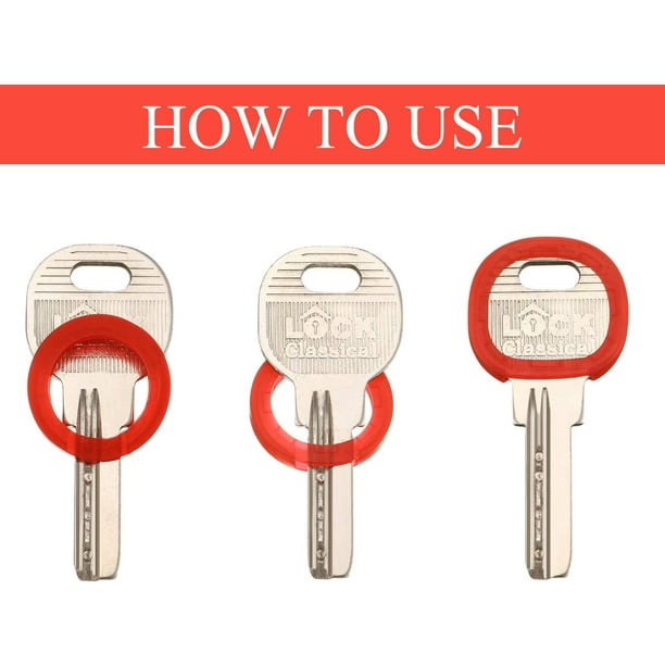 36 pièces couvre-clés couvre étiquettes couvre-clés flexibles anneaux  d'identification de clés en plastique pour une identification facile des  clés 