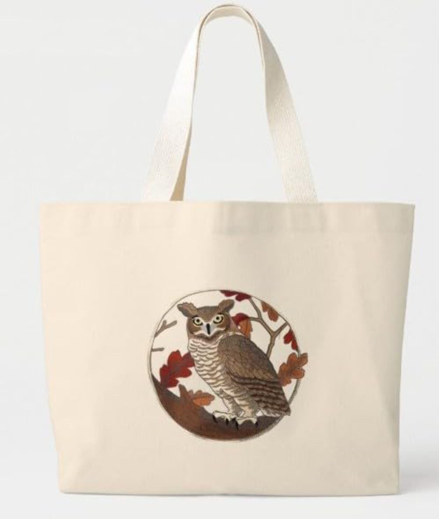 Beyond Vision Custom Great Horned Owl in Autumn Embroidered Iron on/Sew Patch (7.09" x 6.85")
