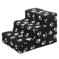 thumbnail image 1 of Soft Cat Dog Steps Ramp Paw design Small Climb Pet Step Stairs Black White, 1 of 26