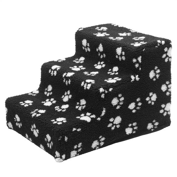 Soft Cat Dog Steps Ramp Paw design Small Climb Pet Step Stairs Black White